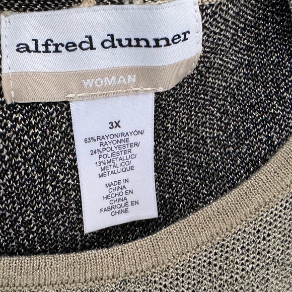Alfred Dunner Woman Shimmer Ombre Gold Black 1 Pc Mock Sweater Set Size 3X NWT - Picture 13 of 16
